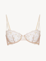 Balconette Bra in Halo and Ivory Nude with embroidered tulle_0