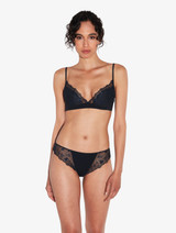 Bralette in Onyx with embroidered tulle_1