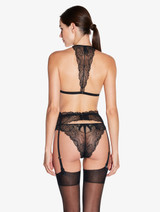 Suspender Belt in Black with Leavers Lace_2