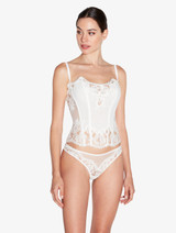 Soft Corset in Off White with Cotton Leavers Lace_1