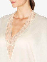 Kaftan in Champagne with beading_4