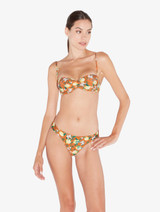 Orange Printed Bikini Brief with pleat detailing_1