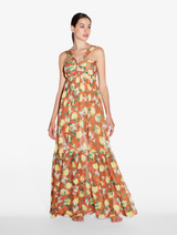 Orange Printed Maxi Dress_1