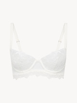 Balconette Bra in Off White with Leavers lace_0