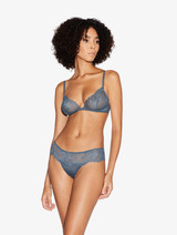 Dark blue lace non-wired bra_1