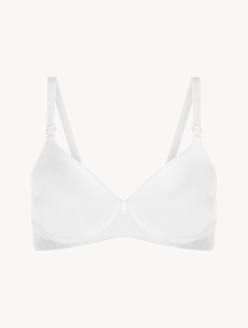 White Lycra underwired bra with Chantilly lace_5