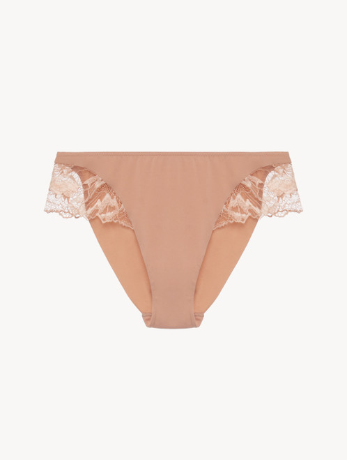 Medium brief in biscuit with French Leavers lace - ONLINE EXCLUSIVE_3
