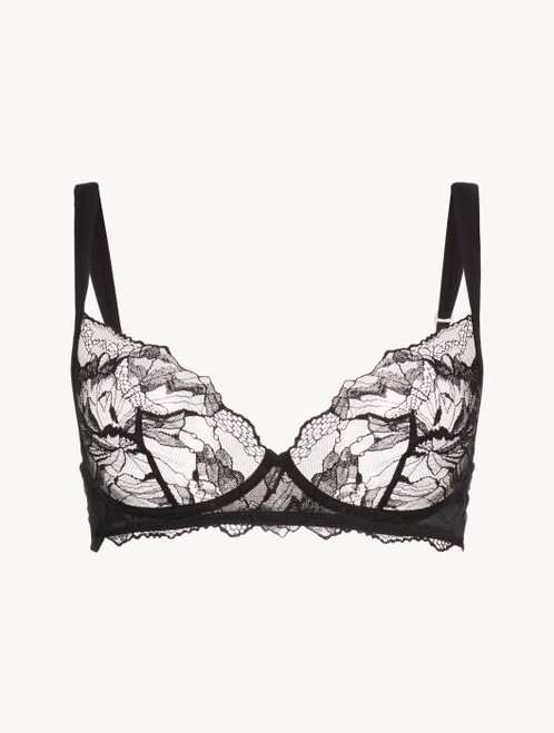 Non-wired bra in black with French Leavers lace_4