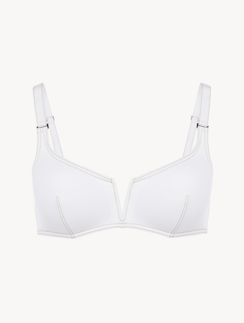 Triangle Bikini Top in White_4