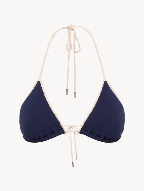 Monogram Triangle Bikini Top in Navy_6