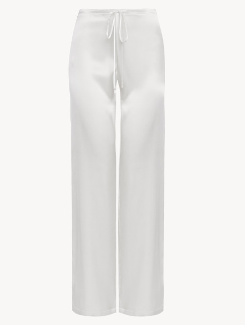 light blue silk pants