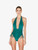 Halter neck swimsuit in Evergreen_3