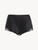 Black silk sleep shorts with macramé frastaglio_0