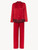 Red silk long pyjamas with frastaglio_0