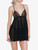 Silk Babydoll in Black with Leavers Lace_0