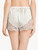 Off-white silk pyjama shorts with Leavers lace trim_4