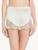 Off-white silk pyjama shorts with Leavers lace trim_3