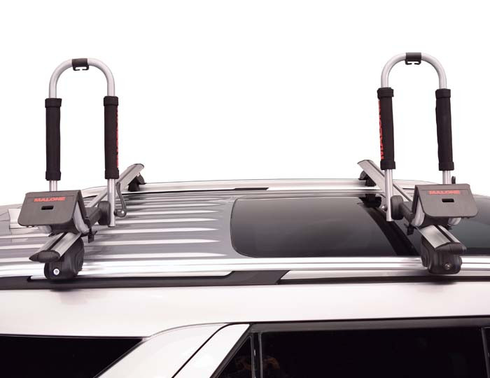 Malone Telos Xl Loading Kayak On Roof Rack Malone Telos XL Kayak