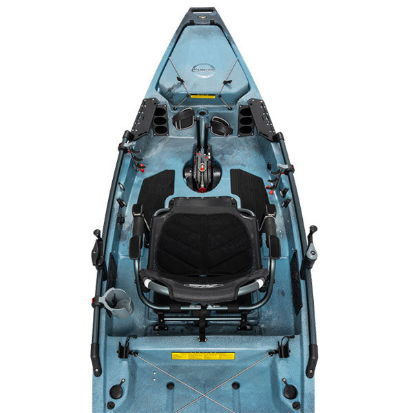 hobie tackle gear box pro angler 14 With 360XR Drive Kayak, Campfire Camo Trailhead Paddle Shack wide beam allows for long days on the water Hobie Mirage Pro Angler 12