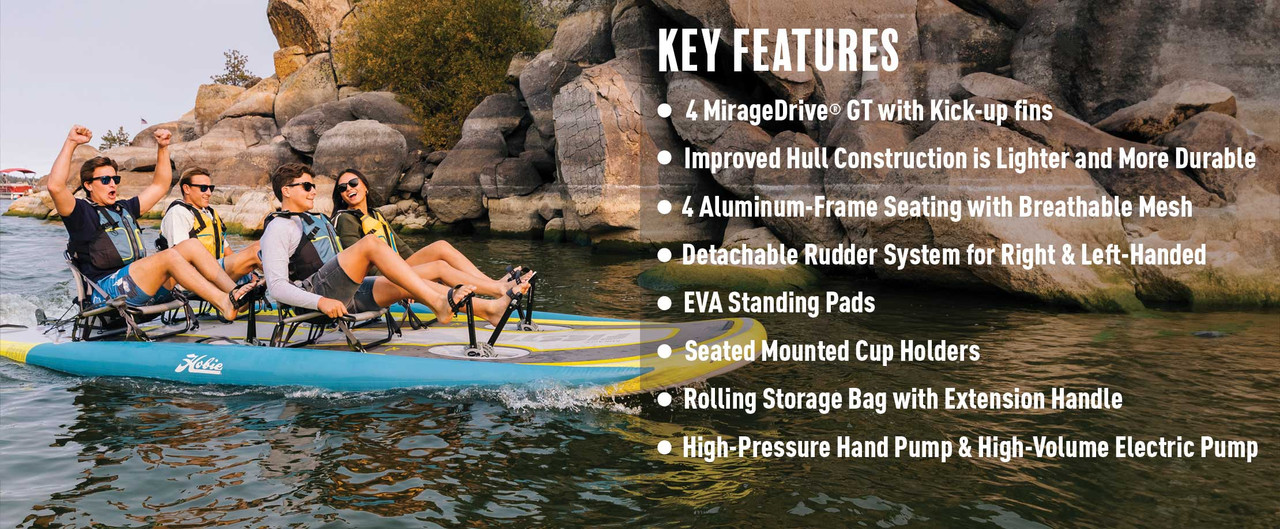 Hobie Mirage iTrek Fiesta Inflatable Fishing Kayak - Liquid Surf