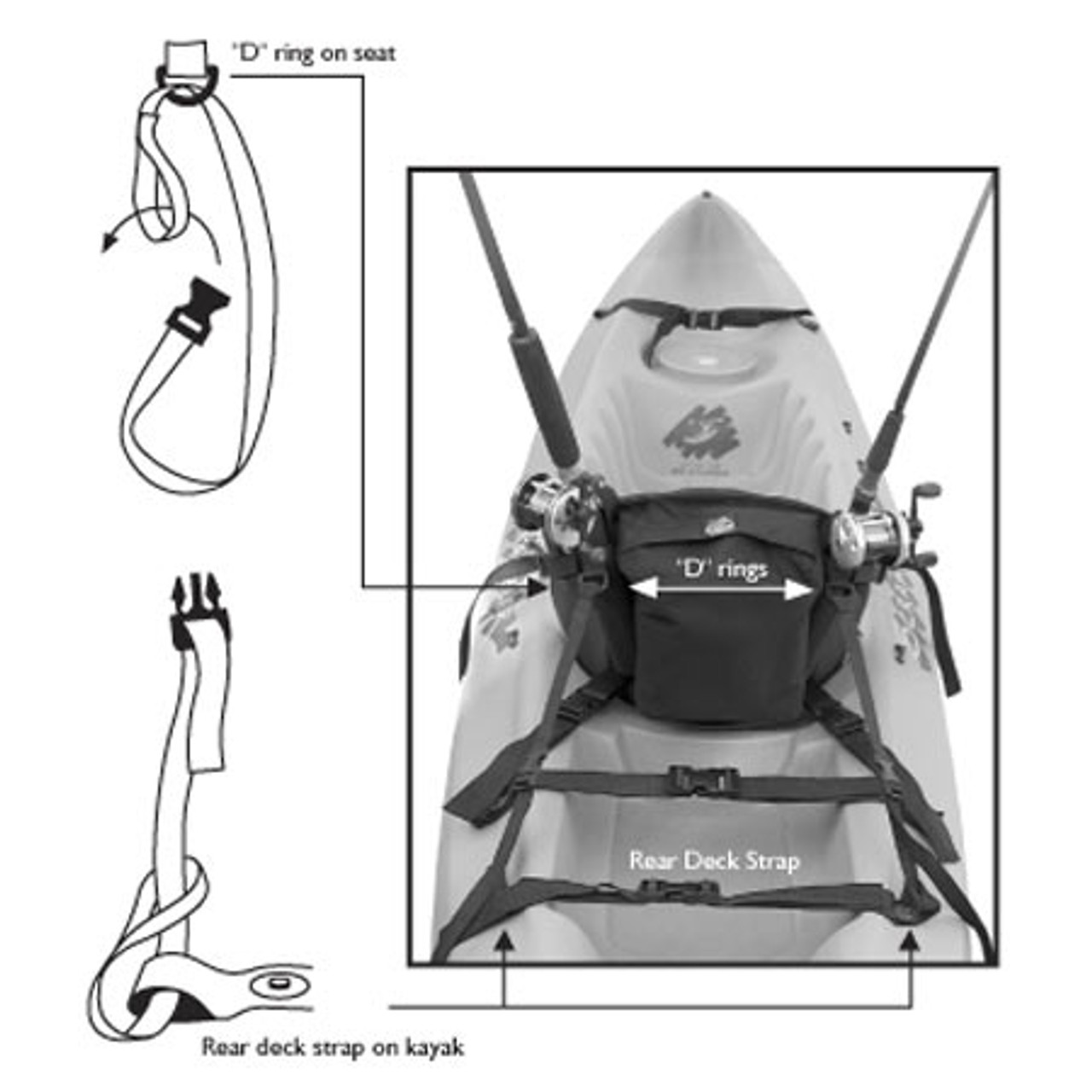 Tall Back Fishing Seat with rod holder pack [Z-STS-KTB102 (8C1