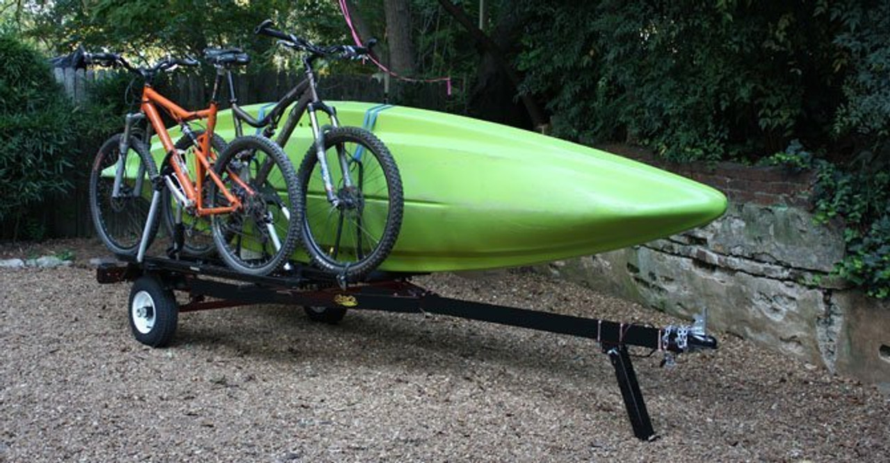 bike + kayak  Kayaking gear, Kayak bike trailer, Kayak fishing