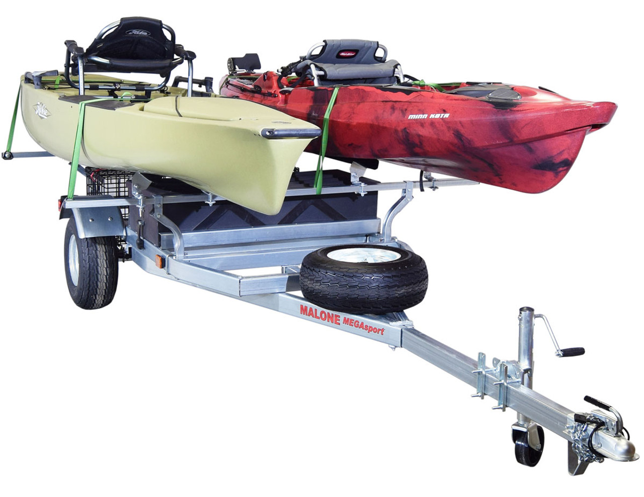 MegaSport 2 Kayak Trailer Pkg (Spare Tire, 2 Sets Bunks, Storage