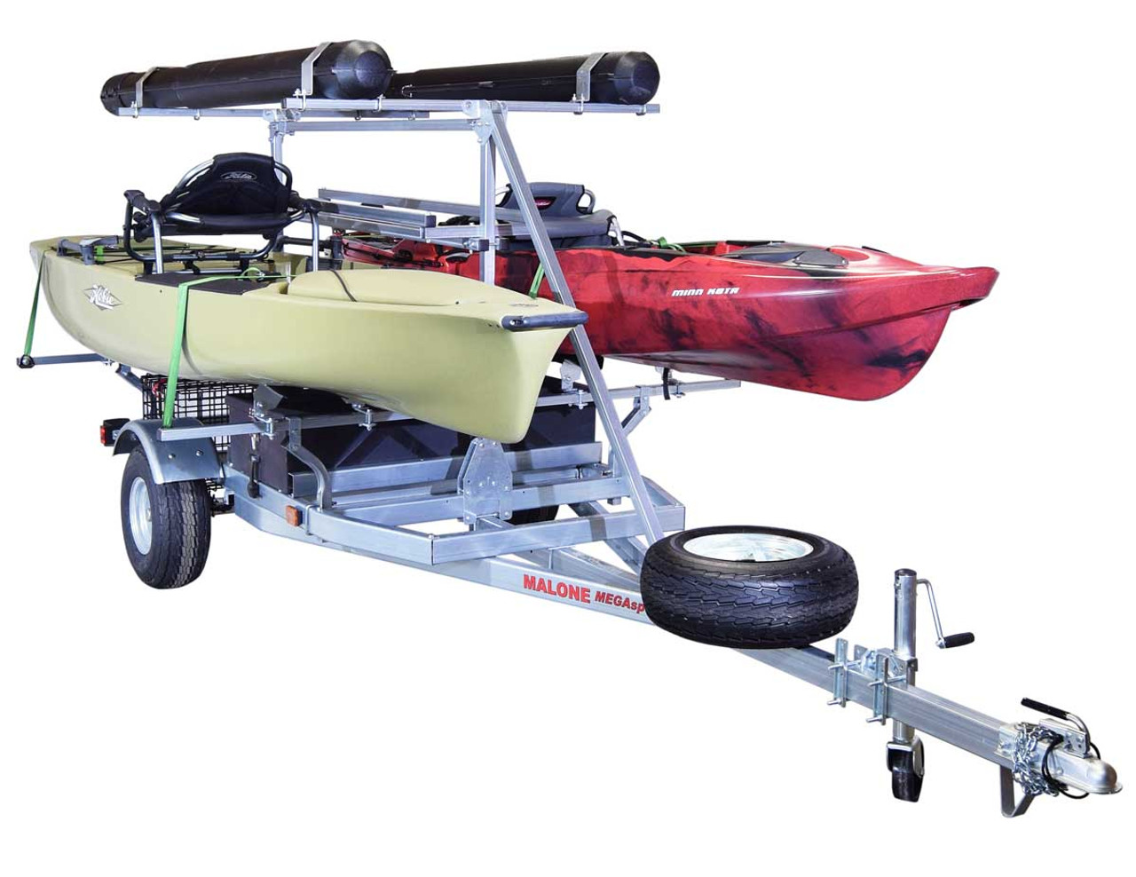 MegaSport 2-4 Kayak Trlr Pkg (Spare Tire, 2nd Tier, 2 Sets Bunks
