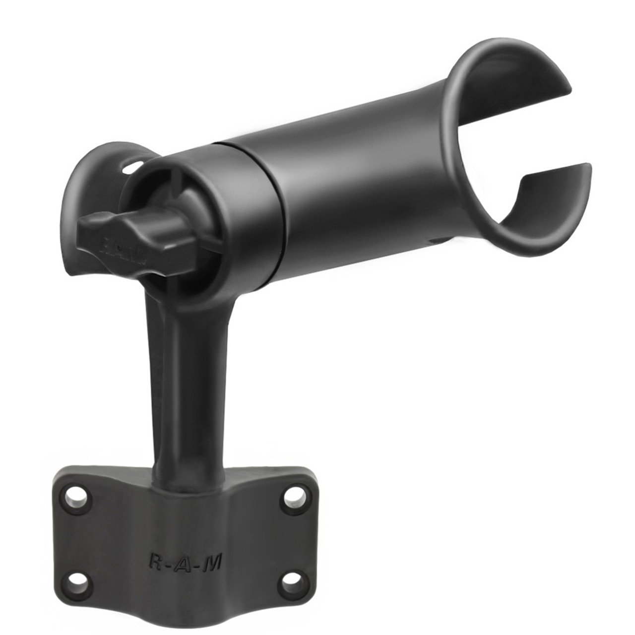 RAM Mount RAM Tube Jr. Fishing Rod Holder w/Short 4 Length Post Spline &  Bulkhead Mounting Base [RAP-390-SBU]