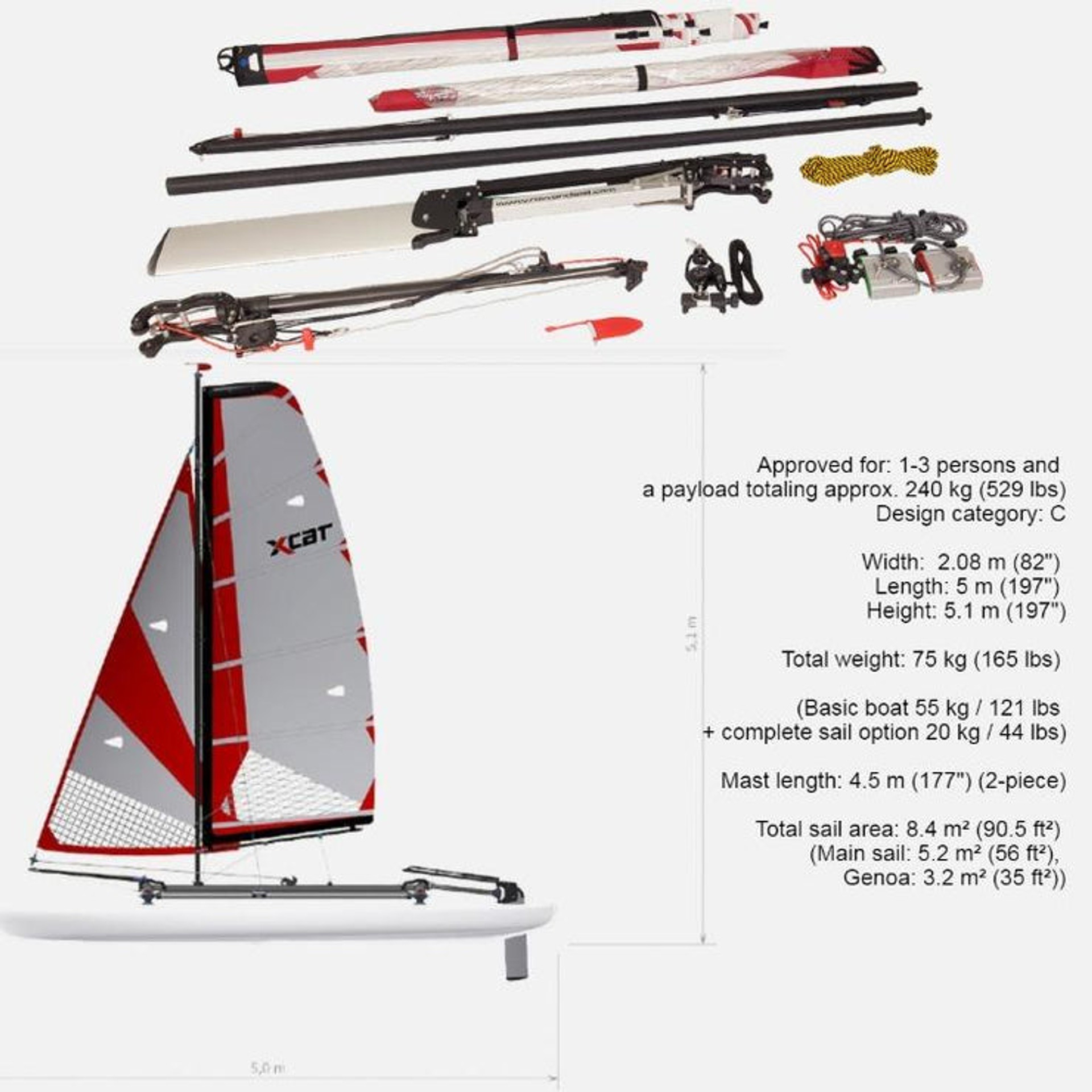 XCAT Sail Catamaran Multi Sport Liquid Surf and Sail