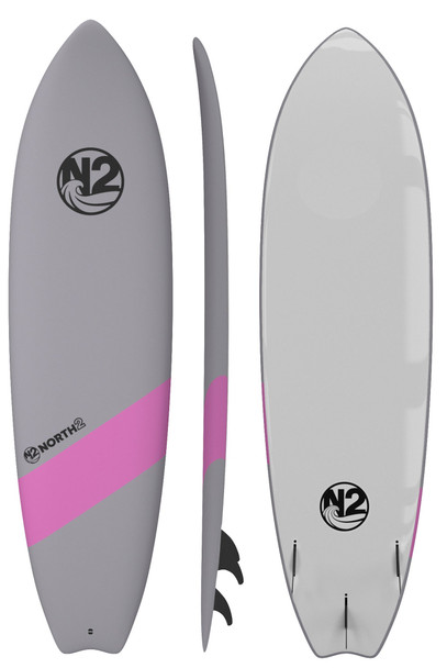 6'8" Roots Soft-top Surfboard - Pink