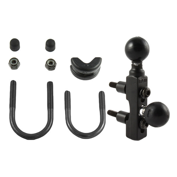 RAM Mount Motorcycle Combination Base f\/Handlebar or Brake\/Clutch Reservoir w\/2 1" Balls [RAM-B-309-8U]