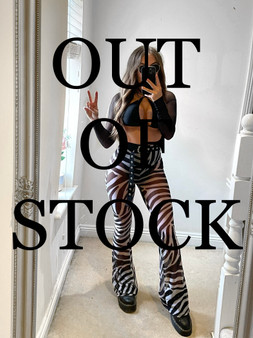 B&W Zebra print mesh flares 