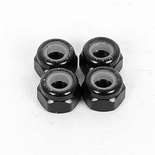 ARC 3mm Nylon Nut-Black Alu (4 pcs)