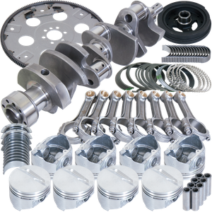 Eagle Chevy 350 1Pc 3.750in Crank 5.700in I-Beam Rods 4.040in Pistons 168 Tooth FP Balanced Assembly