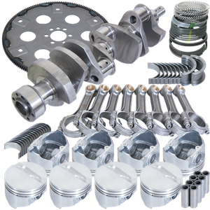 Eagle Chevy 350 1Pc 3.750in Crank 5.700in I-Beam Rods 4.040in Pistons 168 Tooth FP Balanced Assembly