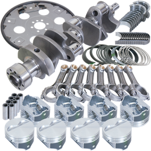 Eagle Chevy 350 1Pc 3.750in Crank 5.700in I-Beam Rods 4.000in Pistons 168 Tooth FP Balanced Assembly