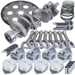 Eagle Chevy 350 1Pc 3.750in Crank 5.700in I-Beam Rods 4.000in Pistons 168 Tooth FP Balanced Assembly