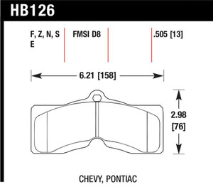 Hawk 78-82 Chevy Corvette HT-10 Performance Front Brake Pads