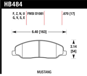 Hawk 05-10 Ford Mustang GT & V6 / 07-08 Shelby GT HP+ Street Front Brake Pads