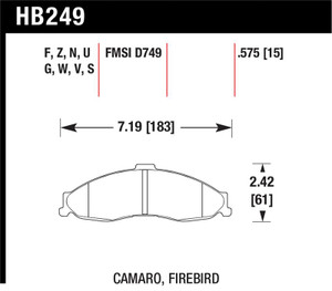 Hawk 98-02 Camaro/Firebird HP+ Street Front Brake Pads