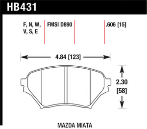 Hawk 01-05 Miata w/ Sport Suspension Blue 9012 Front Brake Pads D890