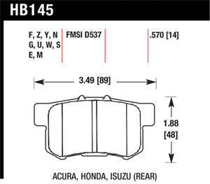 Hawk 06+ Civic Si HPS Street Rear Brake Pads