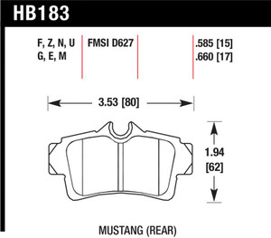 Hawk 94-04 Ford Mustang HPS Street Rear Brake Pads