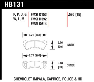 Hawk Chevy C20/R20 / C2500/R2500 / C30/R30 Pickup DTC-70 Front Race Brake Pads