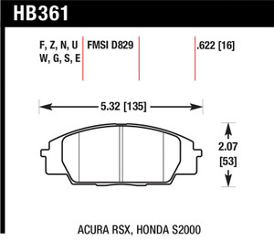 Hawk 06+ Civic Si HP+ Street Front Brake Pads