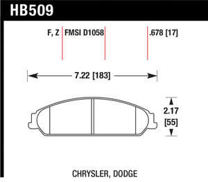 Hawk 2013-2014 Chrysler 200 (w/XR1 Brakes) HPS 5.0 Front Brake Pads