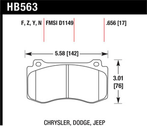 Hawk 2005-2014 Chrysler 300 C SRT8 6.1 HPS 5.0 Front Brake Pads