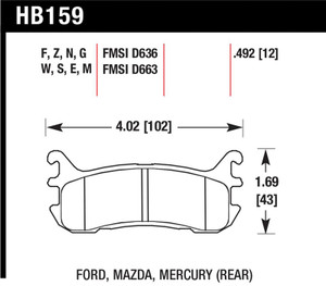 Hawk 2002-2004 Chevrolet Venture (FWD) HPS 5.0 Rear Brake Pads