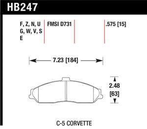 Hawk 2008-2009 Cadillac XLR Platinum HPS 5.0 Front Brake Pads